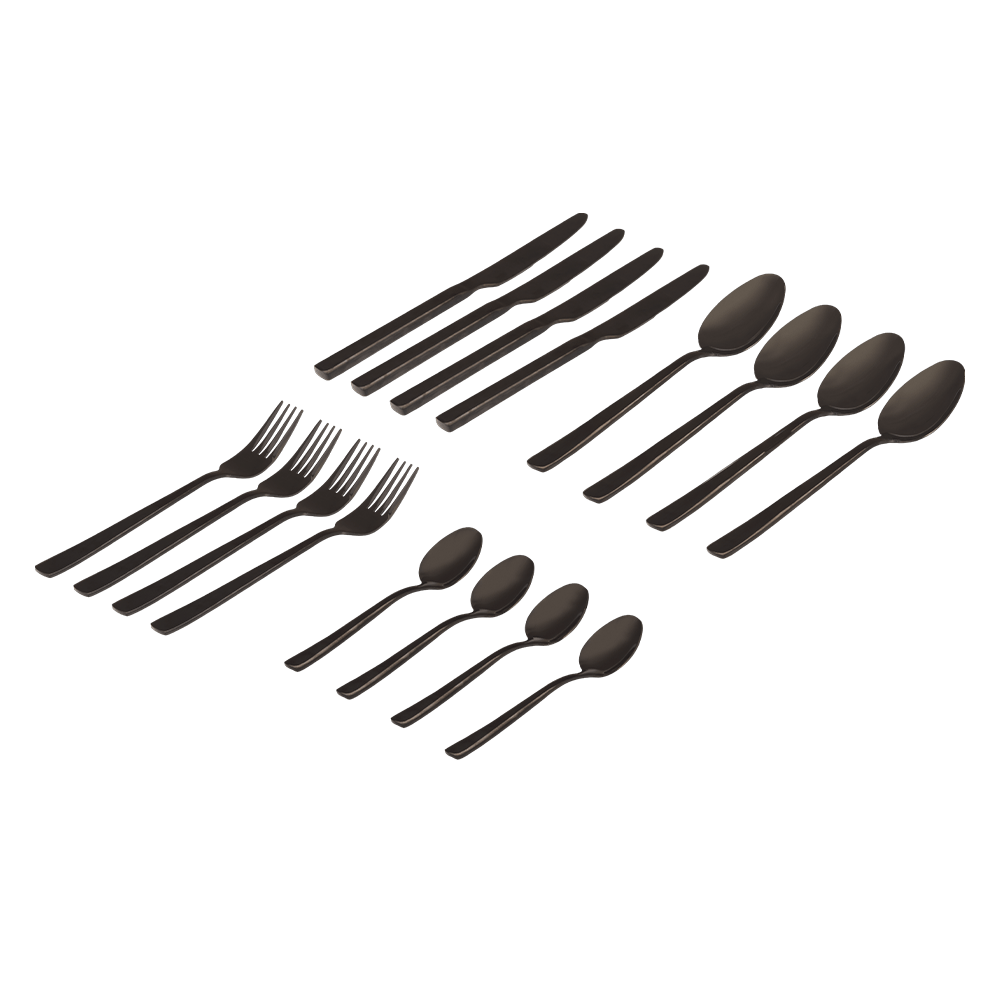 100570 6009710424070 Legend Premium Cutlery set 16pce black Product Image 1 1