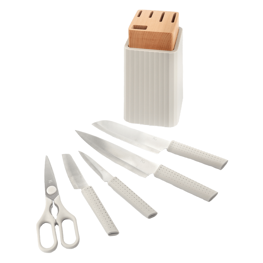 502214 6009710424056 Kitchen Inspire 6pce Knife Block Set Product Image 1