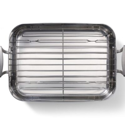 Stainless steel roasting tray with rack
