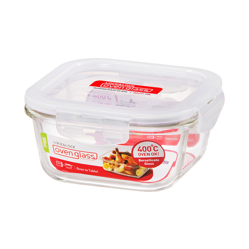 LLG214 LnL Euro glass container square 500ml 2