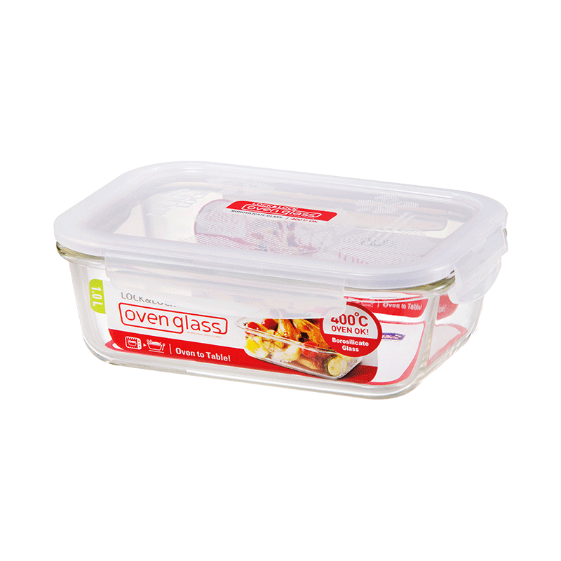 LLG445 LnL Euro glass container rect 1lt 2