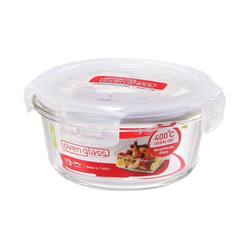 LLG821 LnL Euro glass container round 380ml 2