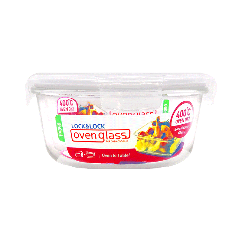 LLG831 LnL Euro glass container round 650ml 1