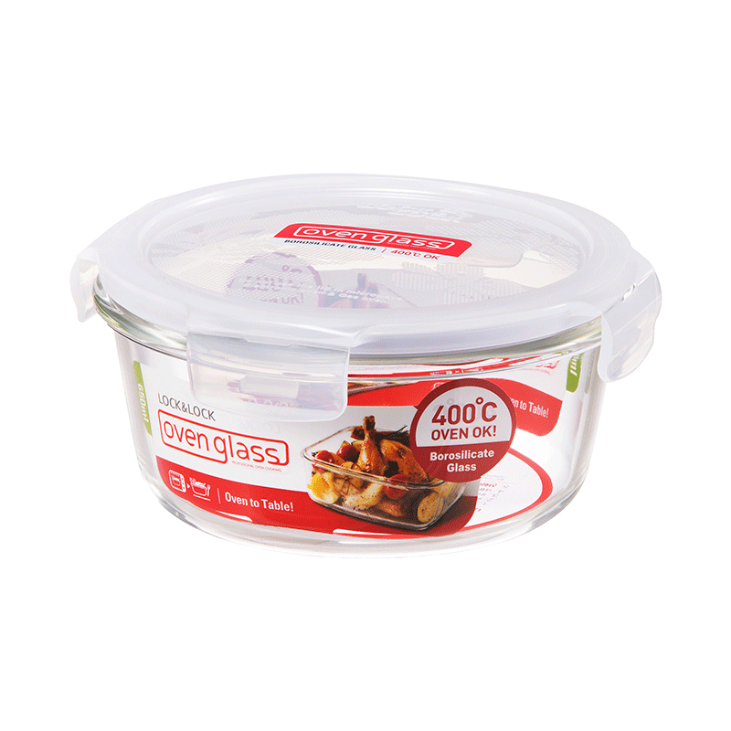 LLG831 LnL Euro glass container round 650ml 2