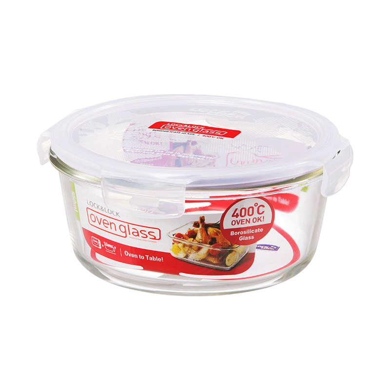 LLG861 LnL Euro glass container round 950ml 2