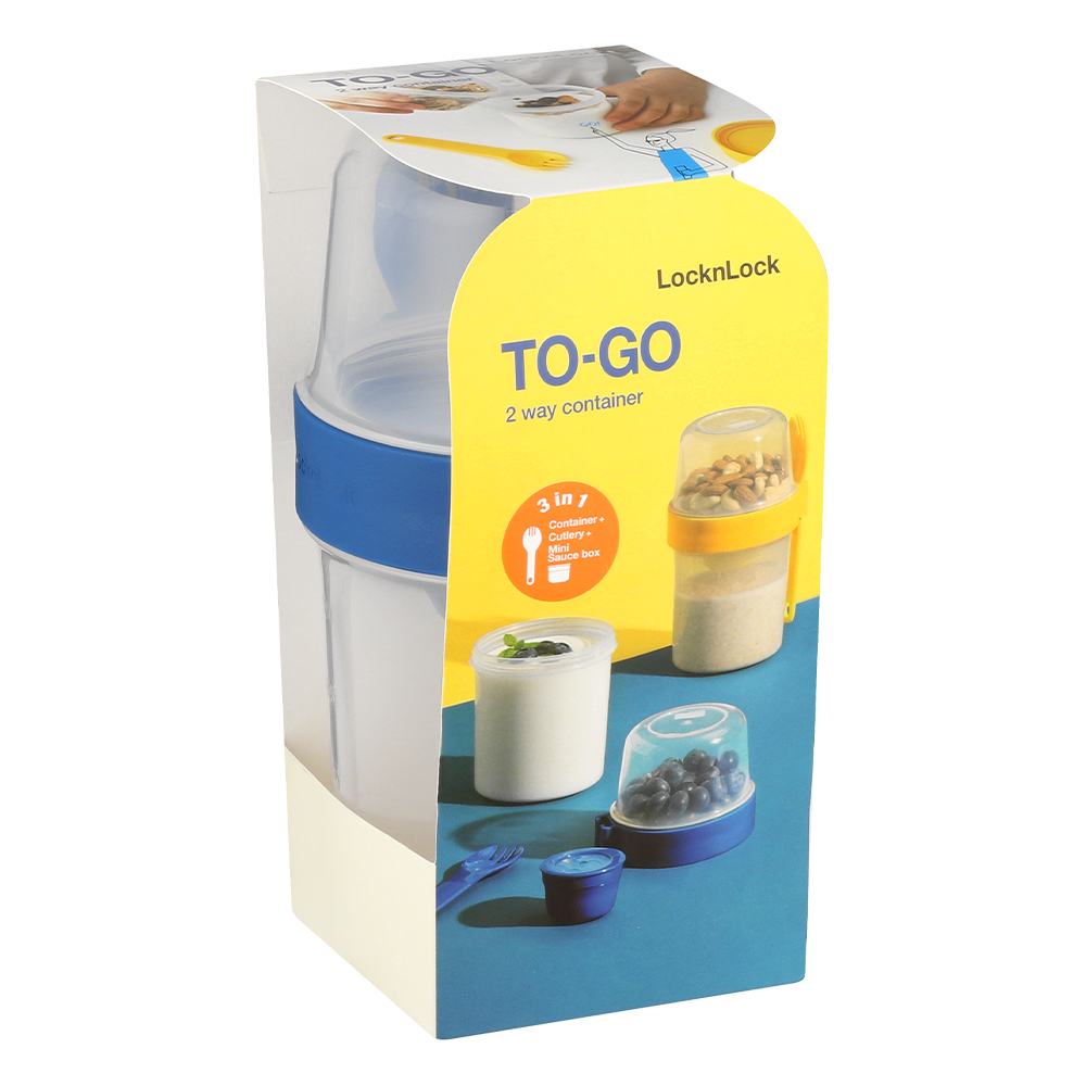 LLS222LB 8803733285360 LnL To Go 2 in 1 Cereal 560ml310ml Blue Packaging Image
