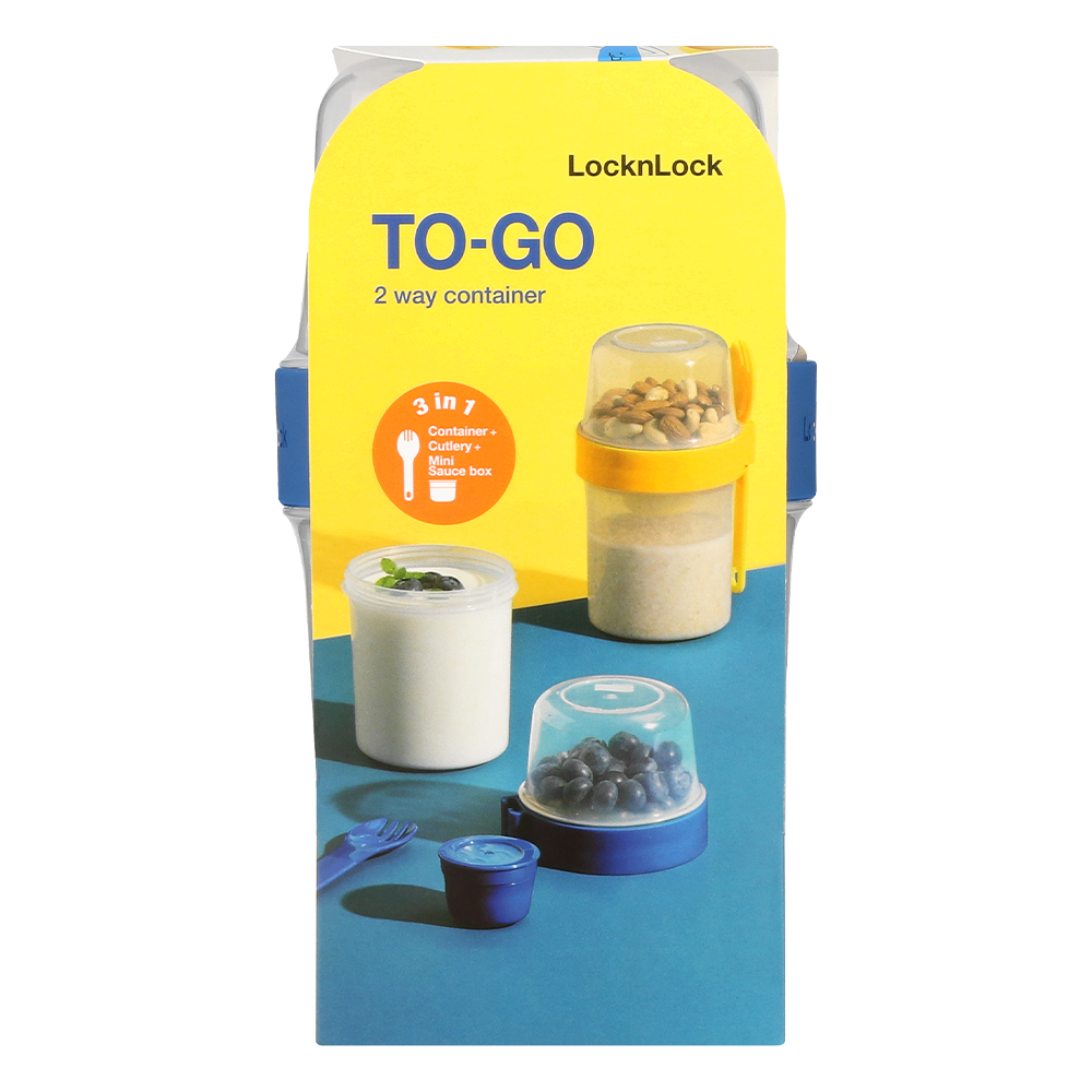 LLS222LB 8803733285360 LnL To Go 2 in 1 Cereal 560ml310ml Blue Plano Image